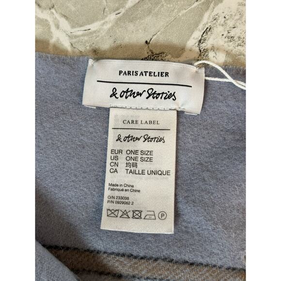 Paris Atelier & Other Stories Wool Wrap Shawl Scarf Blanket Scarf 100% Wool NEW - Picture 7 of 10